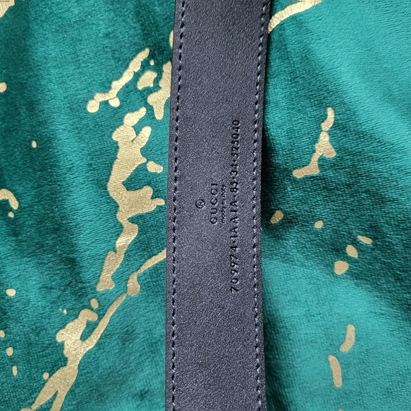 Gucci Black and Gray Leather Belt - Picture 4 of 8